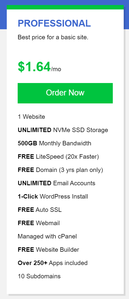 Aveshost professional package