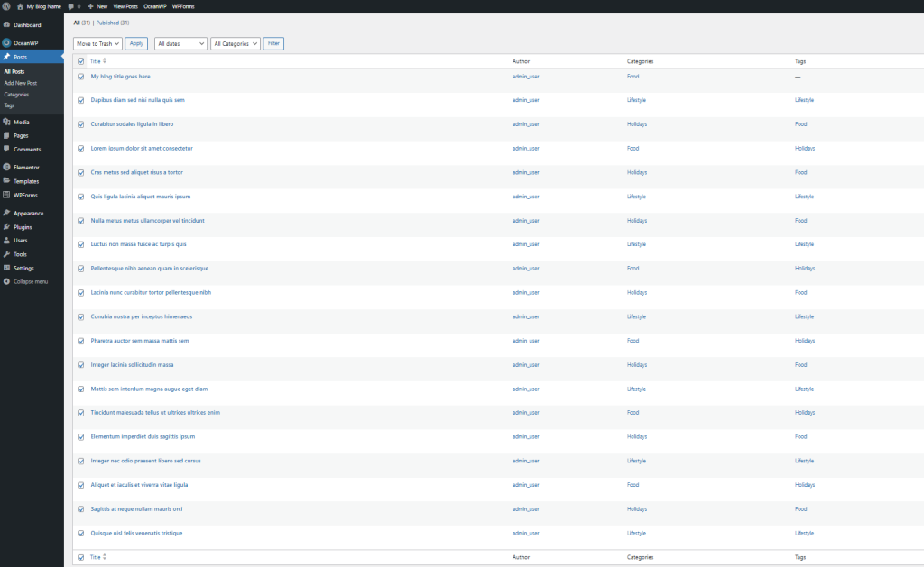 Start a Blog Imported Demo Blog Posts