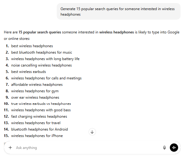 Brainstorming Seed Keywords prompt