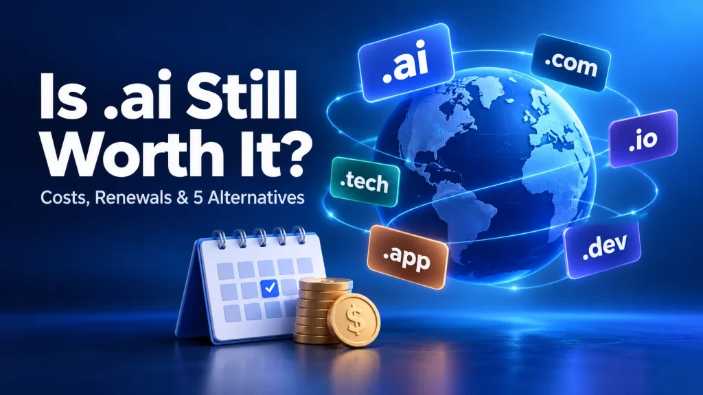 .ai domain costs and renewal planning compared with five alternatives