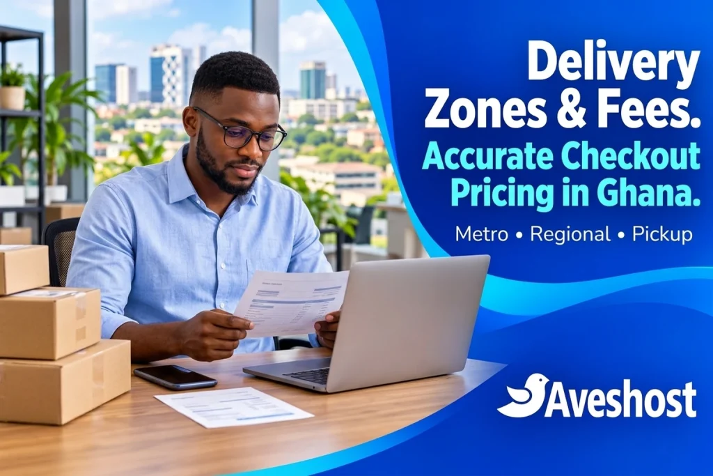 Add delivery zones and fees to your Ghanaian online store for metro riders, regional couriers and store pickup