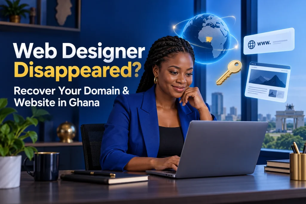 Recover your domain name and website in Ghana after your web designer disappears