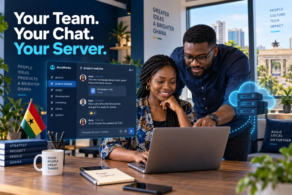 Slack alternative for small business teams in Ghana using a private chat server on a VPS