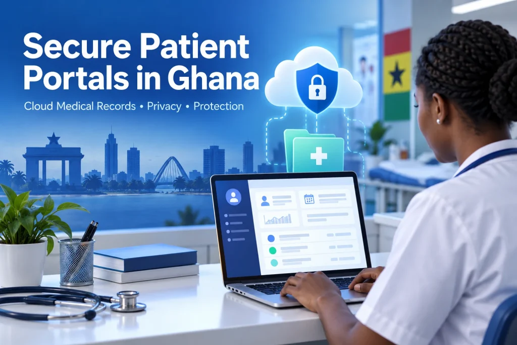 Secure patient portal hosting in Ghana for cloud medical records and clinic privacy