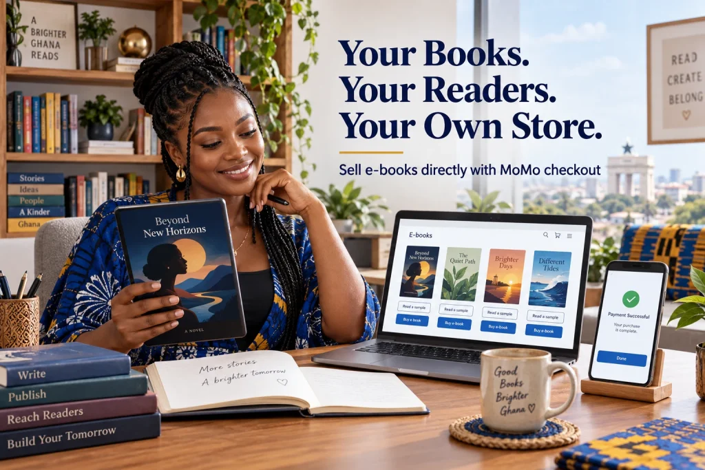 Ghanaian author preparing to sell e-books online in Ghana through her own MoMo bookstore
